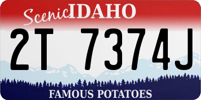 ID license plate 2T7374J