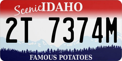 ID license plate 2T7374M
