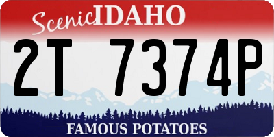 ID license plate 2T7374P