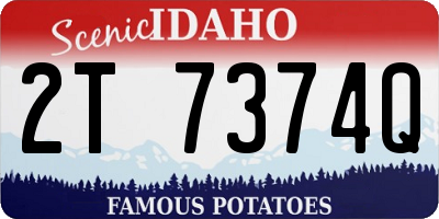 ID license plate 2T7374Q