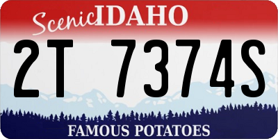 ID license plate 2T7374S