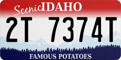 ID license plate 2T7374T