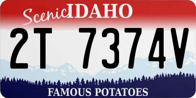 ID license plate 2T7374V