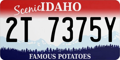 ID license plate 2T7375Y