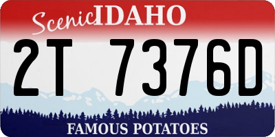ID license plate 2T7376D