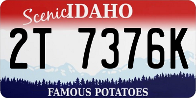 ID license plate 2T7376K