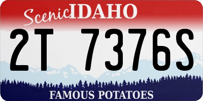 ID license plate 2T7376S