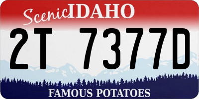 ID license plate 2T7377D