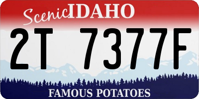 ID license plate 2T7377F