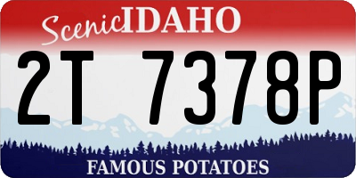 ID license plate 2T7378P