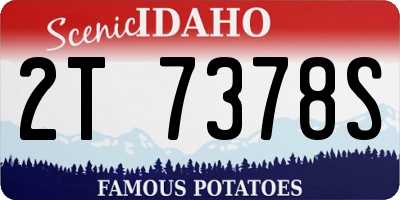 ID license plate 2T7378S
