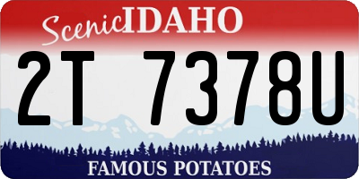 ID license plate 2T7378U