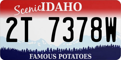 ID license plate 2T7378W