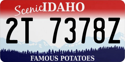 ID license plate 2T7378Z