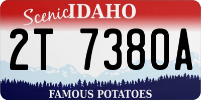 ID license plate 2T7380A