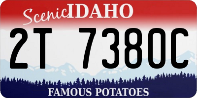 ID license plate 2T7380C