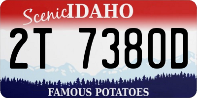 ID license plate 2T7380D