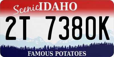 ID license plate 2T7380K