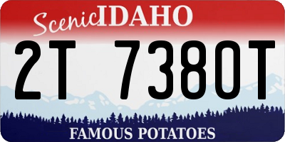 ID license plate 2T7380T