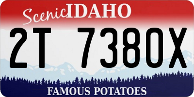 ID license plate 2T7380X
