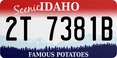 ID license plate 2T7381B