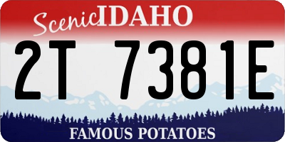 ID license plate 2T7381E