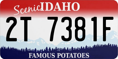 ID license plate 2T7381F