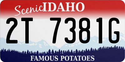 ID license plate 2T7381G