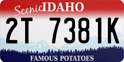 ID license plate 2T7381K