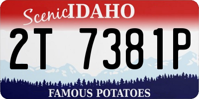 ID license plate 2T7381P
