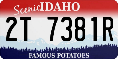 ID license plate 2T7381R