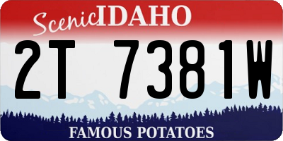 ID license plate 2T7381W