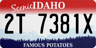 ID license plate 2T7381X