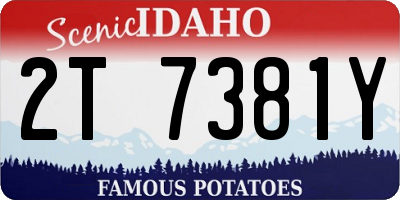 ID license plate 2T7381Y