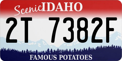 ID license plate 2T7382F