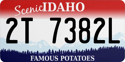 ID license plate 2T7382L