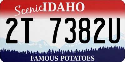 ID license plate 2T7382U