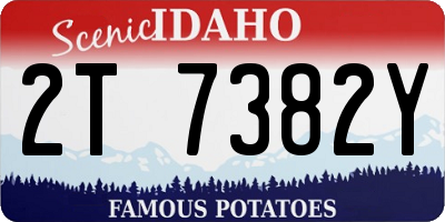 ID license plate 2T7382Y