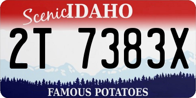 ID license plate 2T7383X
