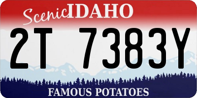ID license plate 2T7383Y
