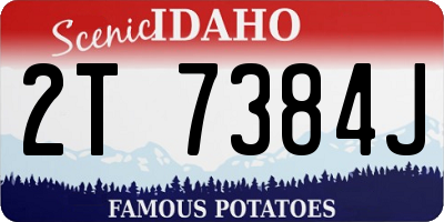ID license plate 2T7384J