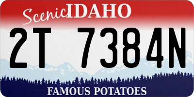 ID license plate 2T7384N