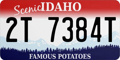 ID license plate 2T7384T