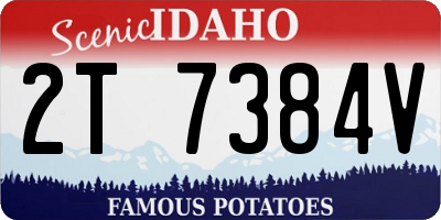 ID license plate 2T7384V