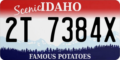 ID license plate 2T7384X