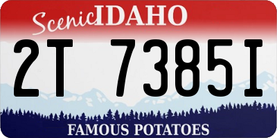 ID license plate 2T7385I