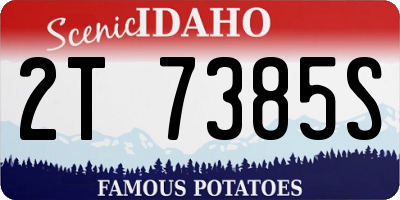 ID license plate 2T7385S
