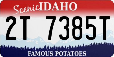 ID license plate 2T7385T