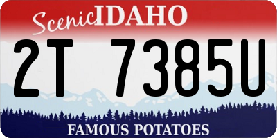 ID license plate 2T7385U
