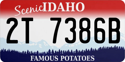 ID license plate 2T7386B